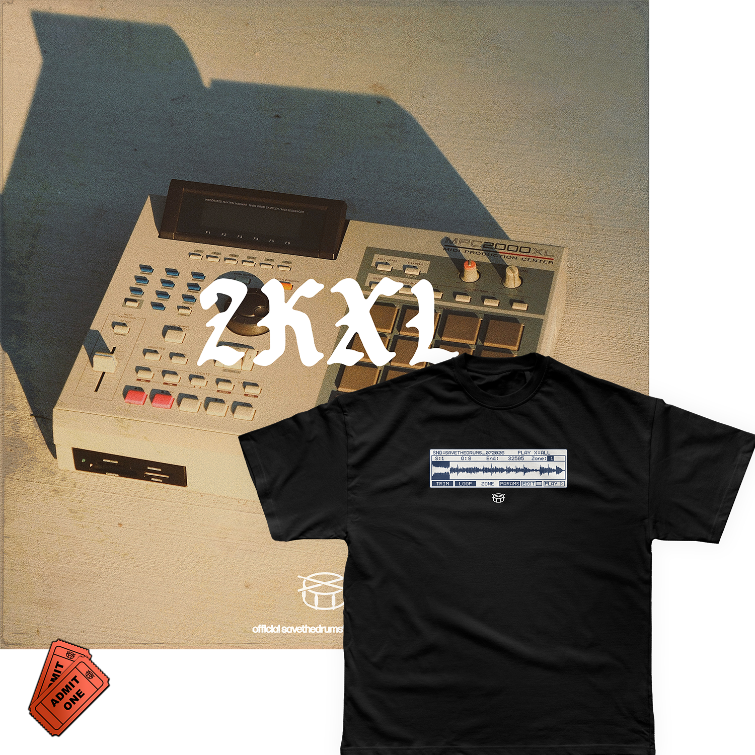SAMPLE CHOP TEE + 2KXL PACK (BUNDLE)